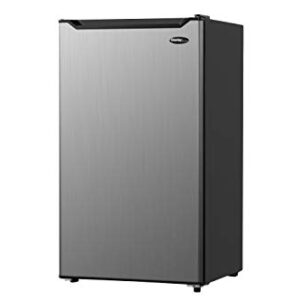 Danby DAR032B1SLM 3.2 Cu.Ft. Mini Fridge In Stainless Look - Free-Standing All Fridge For Bedroom, Living Room, Kitchen, Dorm