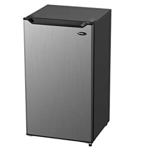 Danby DAR032B1SLM 3.2 Cu.Ft. Mini Fridge In Stainless Look - Free-Standing All Fridge For Bedroom, Living Room, Kitchen, Dorm