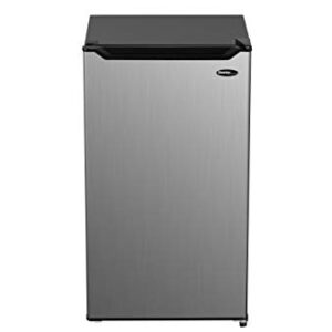 Danby DAR032B1SLM 3.2 Cu.Ft. Mini Fridge In Stainless Look - Free-Standing All Fridge For Bedroom, Living Room, Kitchen, Dorm