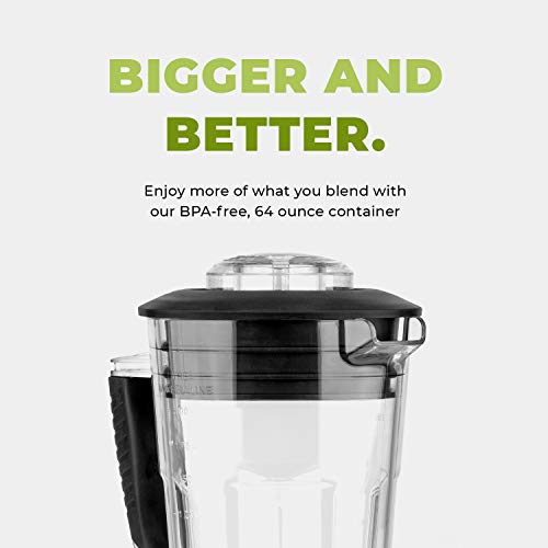 Cleanblend Classic Blender, Personal Blender for Shakes and Smoothies, High-Power Smoothie Blender, Blender for Juice, Soups, 1800-Watt 3-Horsepower Motor, Stainless Steel Blades, 64-Ounce Pitcher