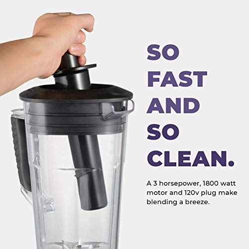 Cleanblend Classic Blender, Personal Blender for Shakes and Smoothies, High-Power Smoothie Blender, Blender for Juice, Soups, 1800-Watt 3-Horsepower Motor, Stainless Steel Blades, 64-Ounce Pitcher