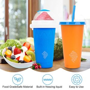 Todolobo Slushie Squeeze Maker Cup - Instant DIY Magic Frozen Smoothie & Drink Tumbler Set for Kids and Adults, Reusable & BPA-Free, Bonus Straw Spoon, Perfect for Parties and Gifts