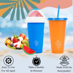 Todolobo Slushie Squeeze Maker Cup - Instant DIY Magic Frozen Smoothie & Drink Tumbler Set for Kids and Adults, Reusable & BPA-Free, Bonus Straw Spoon, Perfect for Parties and Gifts