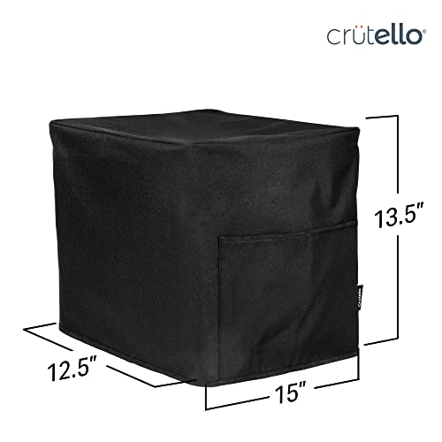 Crutello Air Fryer Cover with Storage Pockets for 10 Quart Fryer - Small Appliance Dust Covers - Black