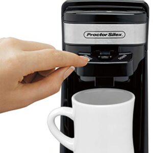 Proctor Silex Single Serve Coffee Maker, Compatible with K-Cup Pods or Grounds, Fits a Travel Mug (49969), 14 ounces