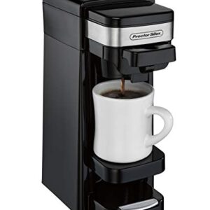 Proctor Silex Single Serve Coffee Maker, Compatible with K-Cup Pods or Grounds, Fits a Travel Mug (49969), 14 ounces