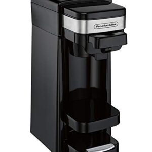 Proctor Silex Single Serve Coffee Maker, Compatible with K-Cup Pods or Grounds, Fits a Travel Mug (49969), 14 ounces