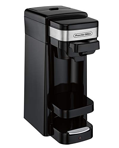 Proctor Silex Single Serve Coffee Maker, Compatible with K-Cup Pods or Grounds, Fits a Travel Mug (49969), 14 ounces