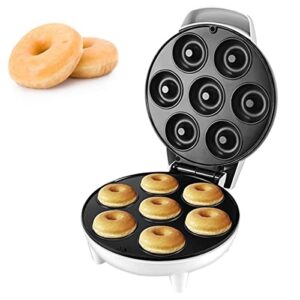 mini donut machine, makes 7 donuts, non-stick donut maker machine for kid friendly dessert or snack