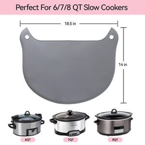 2 Pack Silicone Slow Cooker Liners, Reusable Crock Pot Liners, Silicone Crockpot Liner for 6,7,8 Quarts Crockpot, Slow Cooker Cooking Bags for Oval or Round Pot (Pink+Grey)