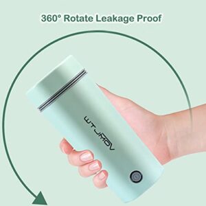 WTJMOV Portable Electric Kettle, Small Travel Electric Tea Kettle Fast Water Boil Automatic Shut-Off 350ML Mini Cup (Light Green)