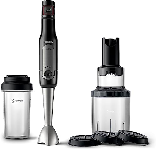 Philips ProMix Viva Collection Handblender, 300W Blending Power, SpeedTouch, On-the-Go Tumbler, Black & Stainless Steel, (HR2629/91)