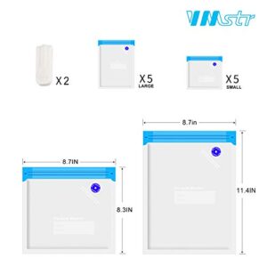 VMSTR 1-Quart BPA-Free Multilayer Construction Vacuum Zipper Bags, 10 Count