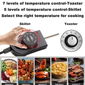 Electric Skillets Nonstick with Lids - 16-inch Electric Frying Pan with Cool Touch Handles, for Frying, Sauteing, Simmering and Braising, Dishwasher Safe