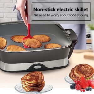 Electric Skillets Nonstick with Lids - 16-inch Electric Frying Pan with Cool Touch Handles, for Frying, Sauteing, Simmering and Braising, Dishwasher Safe