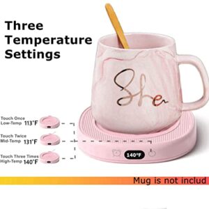 ARISKEY Mug Warmer,Coffee Warmer for Desk Coffee Cup Warmer Heating Plate Auto Shut Off,Smart Candle Warmer with 3 Temp and 4 Timer Settings,Electric Beverage Warmer Plate for Coffee,Tea (Up to 140℉)