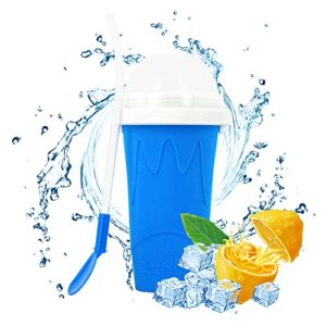 sboqixfm slushie maker cup，milkshake maker slushy machine with，magic quick frozen smoothies cup， diy homemade squeeze icy cup (blue)