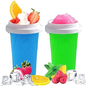 SBOQIXFM Slushie Maker Cup，Milkshake Maker Slushy Machine with，Magic Quick Frozen Smoothies Cup， DIY Homemade Squeeze Icy Cup (blue)