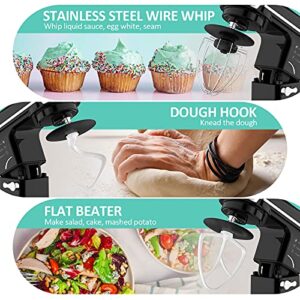 FIMEI Stand Mixer, 5.5 Qt Food Mixer, 6-Speed Tilt-Head Kitchen Mixer (Dough Hook and Beater with Ceramic Glaze, Whisk), Lower Noise, Anti-Slip (Black)