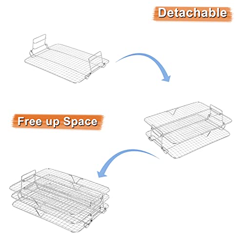 Air Fryer Rack Compatible with Ninja Foodi Grill XL Air Fryer FG551 IG601 IG651 Air Fryer Indoor Grill， Come with Basting Brush, Spatula and Kitchen Tongs