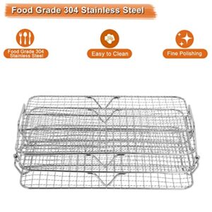 Air Fryer Rack Compatible with Ninja Foodi Grill XL Air Fryer FG551 IG601 IG651 Air Fryer Indoor Grill， Come with Basting Brush, Spatula and Kitchen Tongs