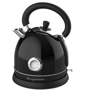 frigidaire retro electric water kettle stainless steel 1.8l, fast boiling, bpa-free, black