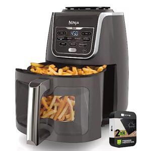 ninja af171 max xl 7 function air fryer, 5.5qt, ezview window (renewed) bundle with 2 yr cps enhanced protection pack