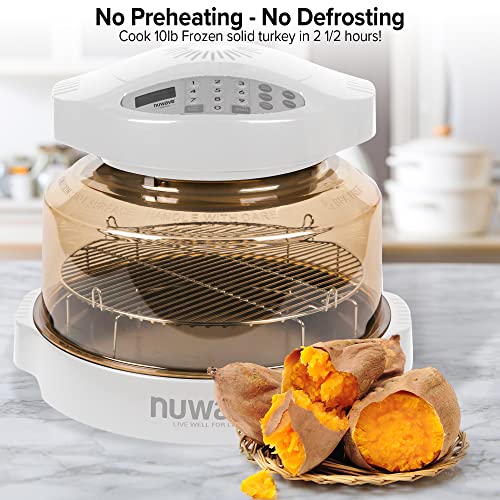 Nuwave (Renewed) Oven Pro Plus Countertop Convection Oven with Triple Combo Cooking Power, 100°F-350°F Temp Control in 1° Increments, White