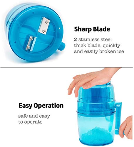 Portable Hand Crank Ice，Ice Chopper Mini Portable Ice Machine Domestic Ice Crusher for Children