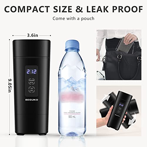 Portable Kettle with Temperature Control Travel Kettle 15oz Travel Kettle with Pouch Portable Electric Kettle Boil-Dry Protection Portabel Water Bolier Keep Warm Travel Electric Kettle For Tea Coffee