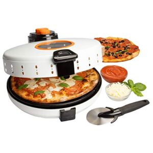 MasterChef Pizza Maker- Electric Rotating 12 Inch Non-stick Calzone Cooker -Countertop Indoor OutdoorTableTop Oven, Reheat Calzone, Quesadilla for Crisp Crust w Adjustable Temperature Control, Gift