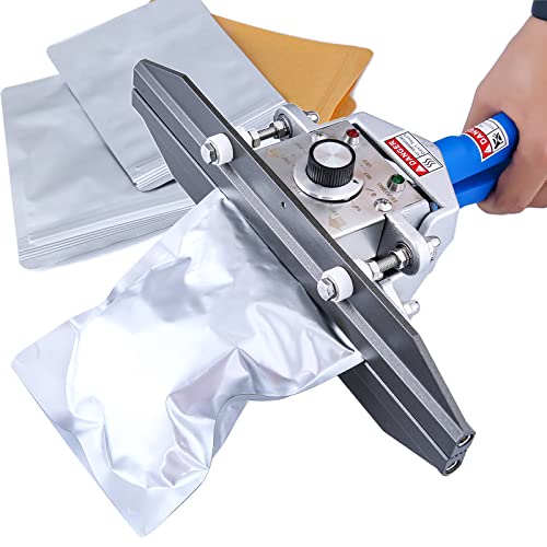 Fanlocn Mylar Bag Heat Sealer, Crimp Heat Sealer, Integrated Type Portable Hand Held Heat Sealer For Plastic Bags Snack Bag Food Storage (12 inch)