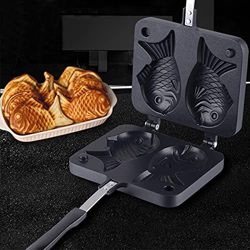 Hovico Taiyaki Japanese Fish-Shaped Pancake Double Pan, Waffle Cake Maker Pan Fish-Shaped Pancake Double Pan Mold for Home DIY Cooking Party Dessert