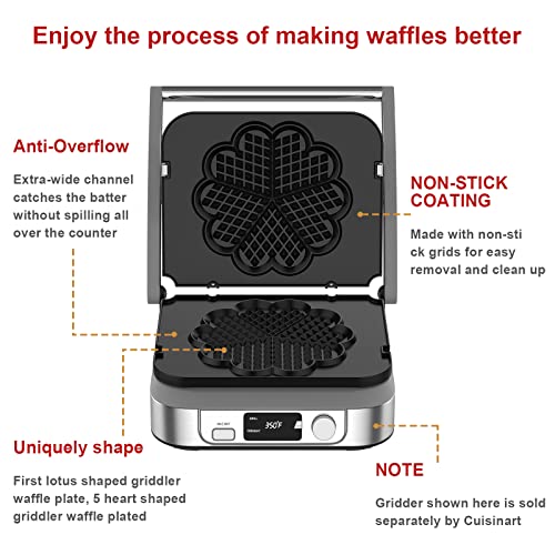 Waffle Plates for Cuisinart Griddler GR-4NP1 5-in-1,Cuisinart Waffle Plates for Griddler, Cuisinart Griddler Waffle Plates, Nonstick coating baking waffle plates,2 pcs