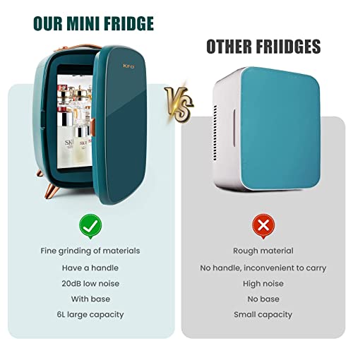 KFO Mini Beauty Refrigerator Skincare Fridge 6Liter /8 Can Makeup Fridge Safe and Silent Protect Your Cosmetics Ideal For Bedroom Cosmetic Storage With Adjustable Shelf