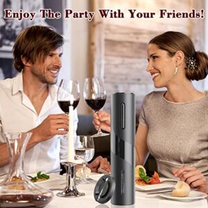 Rechargeable Electric Wine Bottle Openers Electric Wine Opener, Wine Gift Automatic Wine Opener with Foil Cutter, Black…