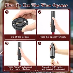 Rechargeable Electric Wine Bottle Openers Electric Wine Opener, Wine Gift Automatic Wine Opener with Foil Cutter, Black…