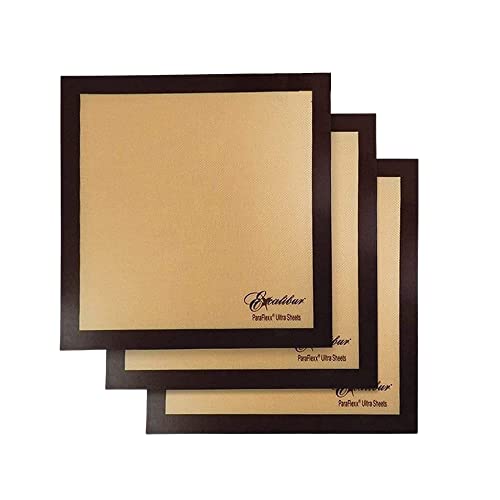 Set of 3 - 14 x 14 Inches - Excalibur ParaFlexx Ultra Silicone Re-usable Non-stick Dehydrator Sheets