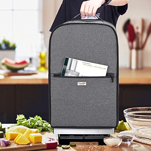 Luxja Food Processor Cover for Cuisinart and Hamilton Beach 11-14 Cup Processor, Food Processor Dust Cover with Accessories Pockets, Gray