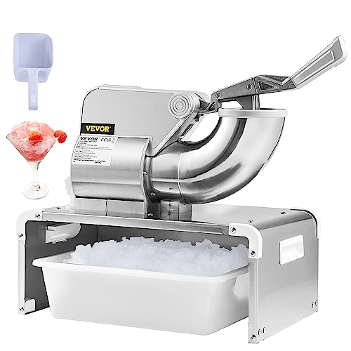 VEVOR 110V Commercial Snow Cone Machine, Production: 500Lbs/hr, Sliver