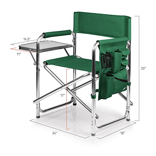 ONIVA - a Picnic Time brand - Sports Chair with Side Table, Beach Chair, Camp Chair for Adults, (Hunter Green)