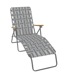 camp&go 4-position folding web lawn beach lounger chair, multi