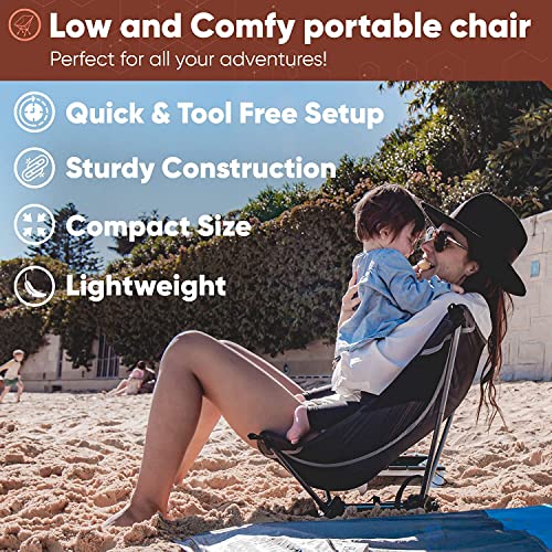 TREKOLOGY Ultralight Camping Chair, Lightweight Camp Chair for Backpacking Chair Ultra Lightweight Backpacking Chair Adult Hiking Chair Ultralight Backpacking Chair Ultra Light Camp Chairs - YIZI LITE