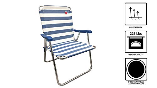 OmniCore Designs New Standard Folding Camp/Lawn Chair (2 Pack) - Blue/White