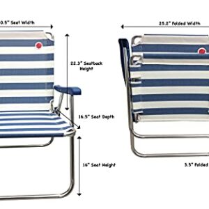 OmniCore Designs New Standard Folding Camp/Lawn Chair (2 Pack) - Blue/White