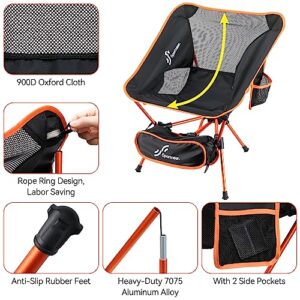 Sportneer Lightweight Portable Folding Camping Chair, Beach Camp Chairs for Adults Foldable Compact Backpacking Chair Outdoor Collapsible Chair for Camping Hiking Lawn Picnic Outside Travel