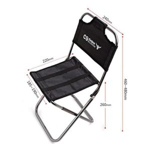 Nadalan Small Outdoor Portable Mini Oxford Folding Chair Aluminum Backrest Chairs Fishing Stool Camping Chair with Carry Bag