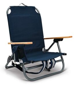 sport-brella sunsoul folding light-weight backpack beach chair,cup holders|arm rest|foldable, aluminum, navy