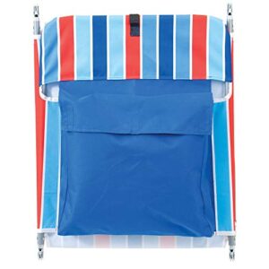 Rio Beach Portable Folding Backpack Beach Lounge Chair with Backpack Straps and Storage Pouch , Blue and Red, 8.5 lbs