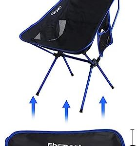 FBSPORT 2 Pack Portable Camping Chairs Long Back Lightweight Backpacking Chair Compact & Heavy Duty for Camp, Backpack, Hiking, Beach, Picnic, with Carry Bag